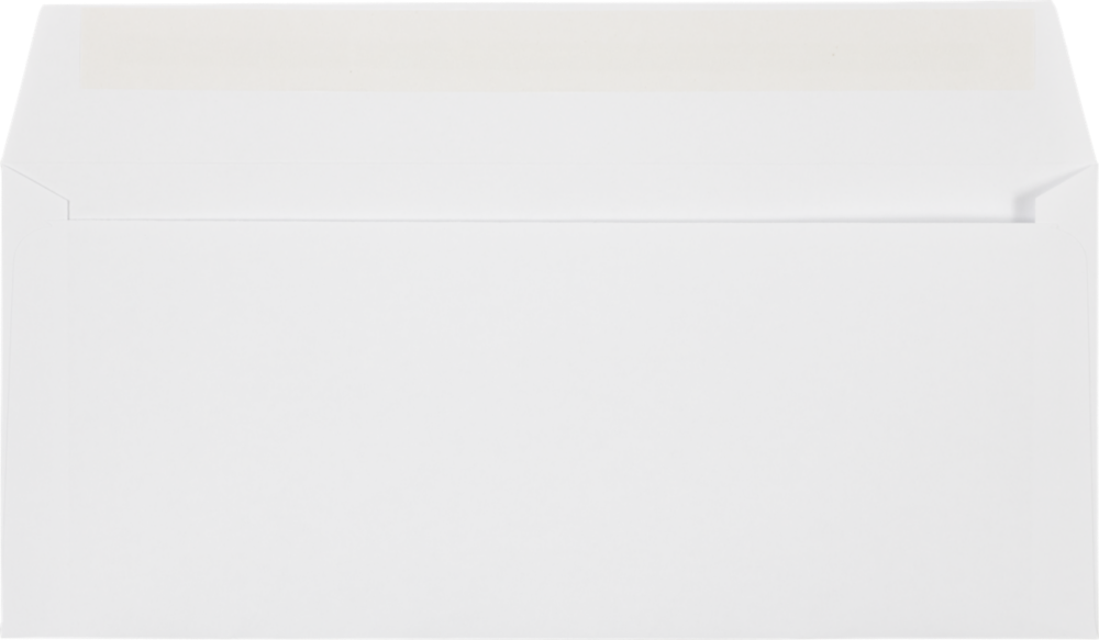White 24lb #10 Square Flap Envelopes (4 1/8 x 9 1/2) with Peel & Seal