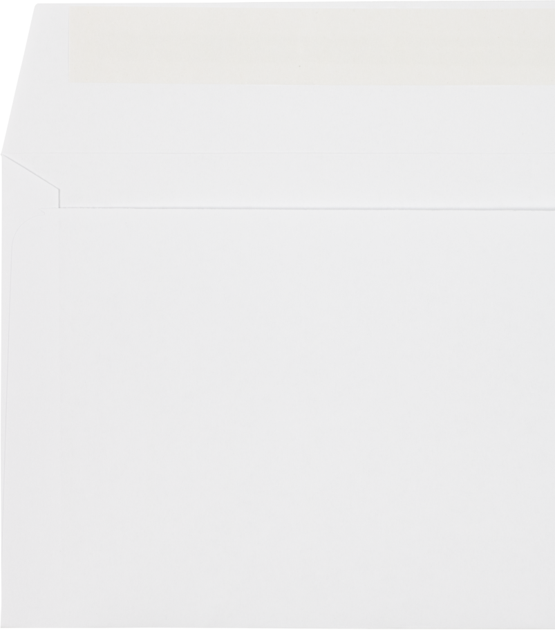 White 24lb #10 Square Flap Envelopes (4 1/8 x 9 1/2) with Peel & Seal
