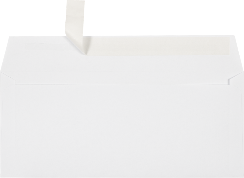 White 24lb #10 Square Flap Envelopes (4 1/8 x 9 1/2) with Peel & Seal