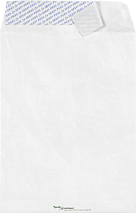 White Tyvek 14lb 6 x 9 Open End Envelopes with Peel & Seal