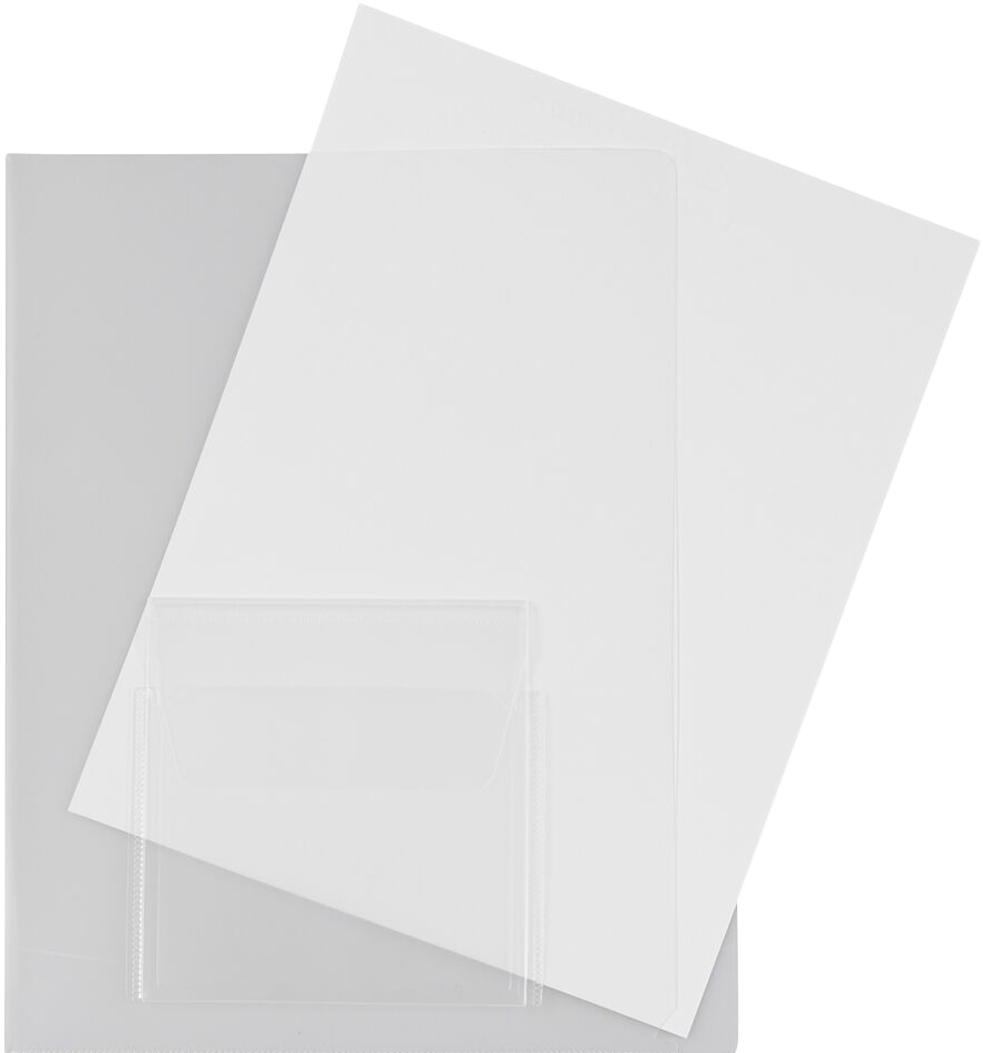 Clear 9 x 12 Plastic Regular Weight Folders with CD Pocket