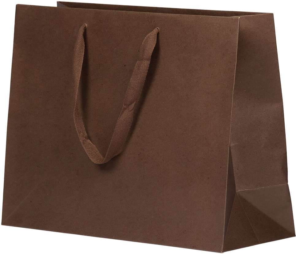 Chocolate Brown Kraft Large Matte Heavy Duty Horizontal Gift Bags (13 x 10 x 5)