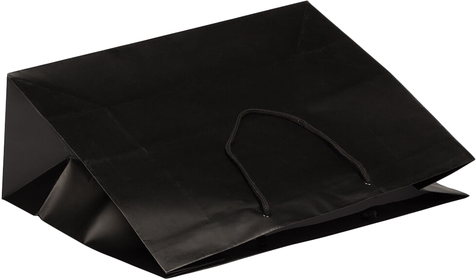 Black X-Large Matte Horizontal Gift Bags (16 x 12 x 6)