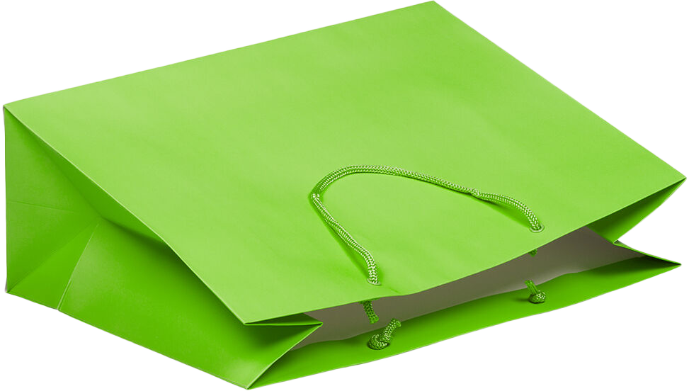 Lime Green X-Large Matte Gift Bags (16 x 12 x 6)