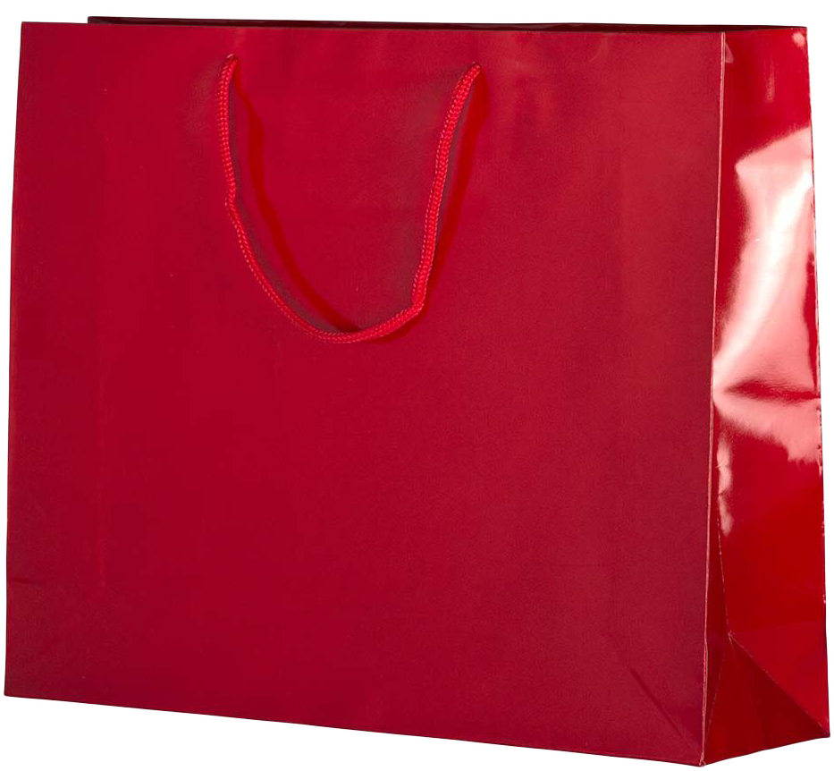Red X-Large Horizontal Glossy Gift Bags (16 x 13 x 4 3/4)