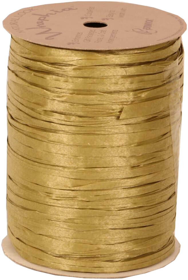 Gold 1/4 Inch x 100 Yards Wraphia Ribbon