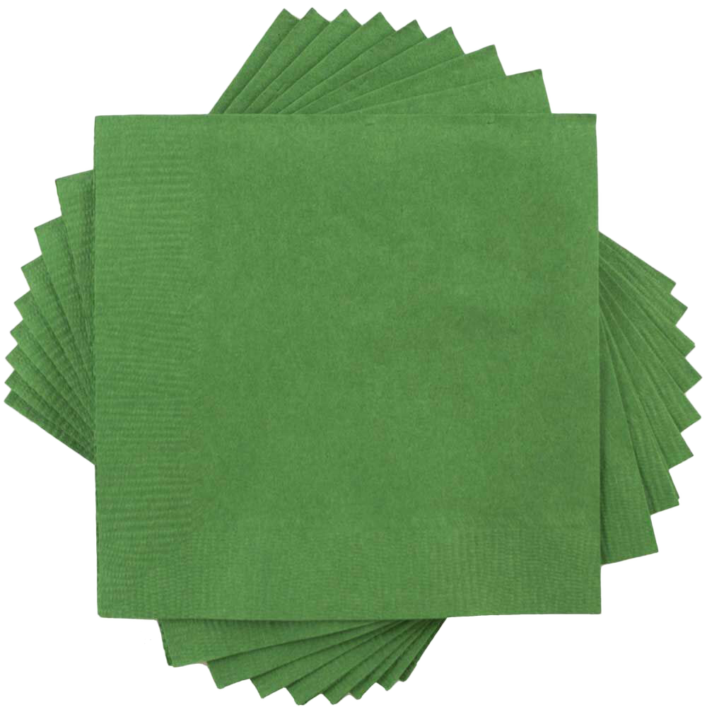 Green 3-Ply 5 x 5 Beverage Napkins