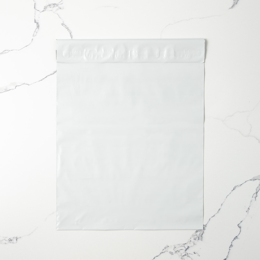 White 14lb 12 x 15 1/2 Poly Mailer with Peel & Seal