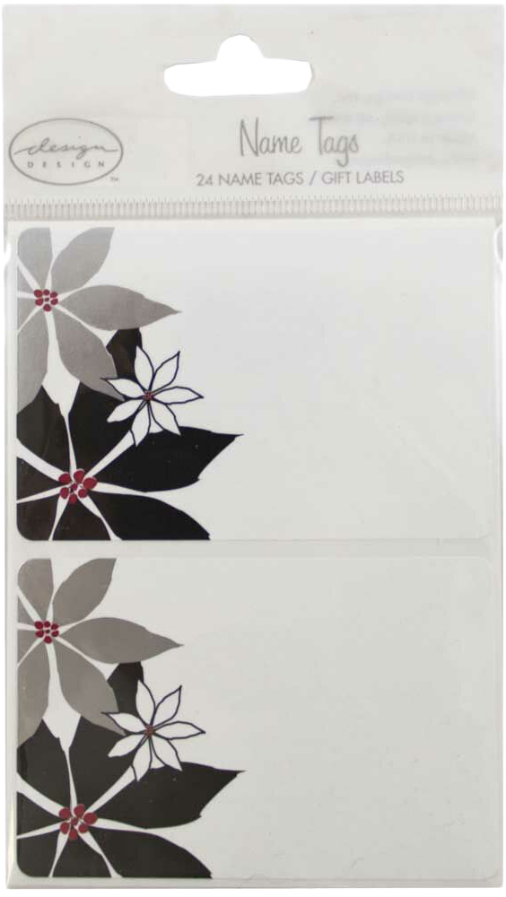Flowers 2 1/4 x 3 1/2 Christmas Gift Label Stickers