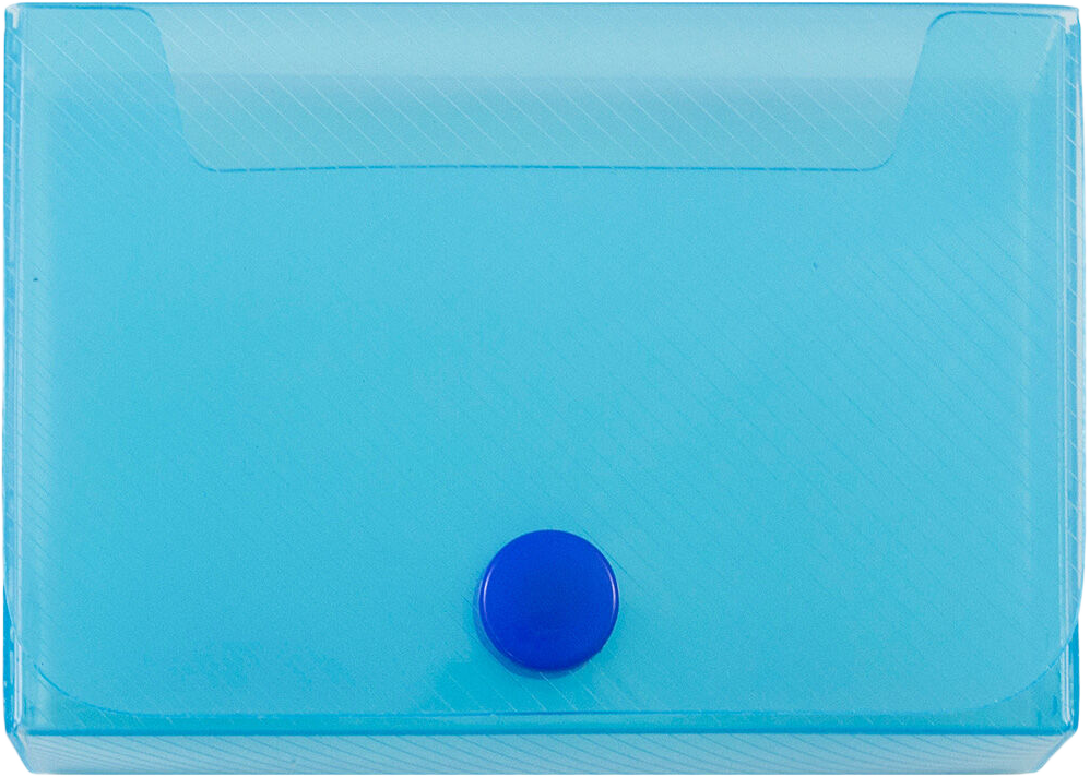 Light Blue Plastic Business Card Case with Snap Closure - 20 Card Capacity