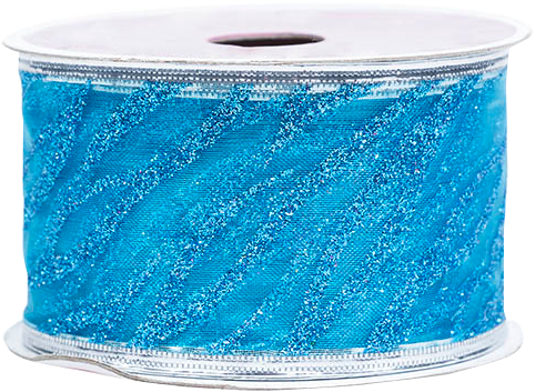Blue Wave Glitter 3 Yards Ribbon