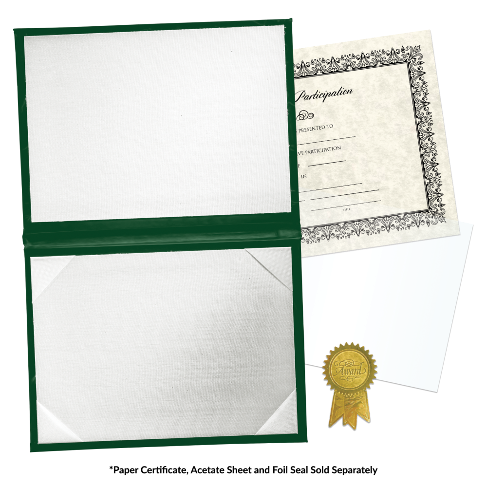 10 1/2 x 13 1/2 Landscape Padded Diploma Covers (Holds 10 x 13 Document) - Green