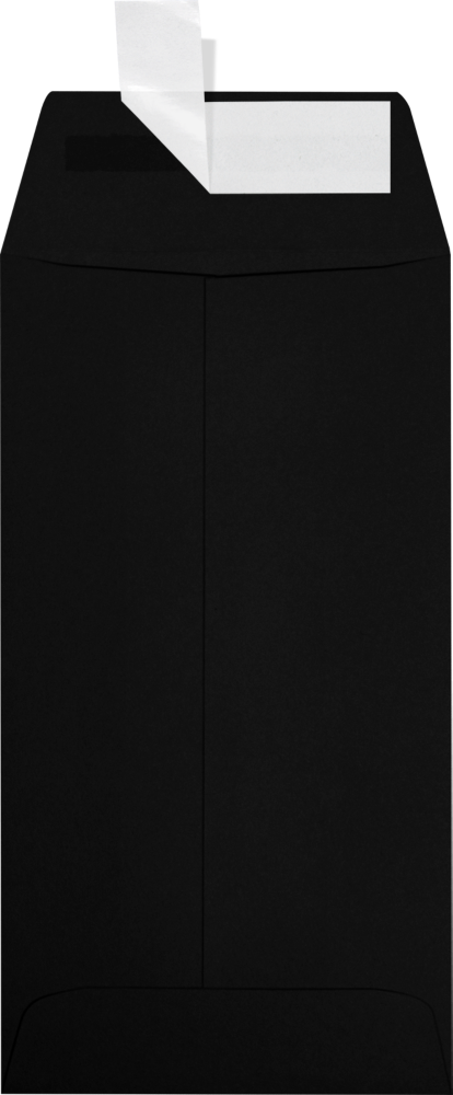 Smooth Midnight Black 32lb #7 Coin Envelopes (3 1/2 x 6 1/2) with Peel & Seal