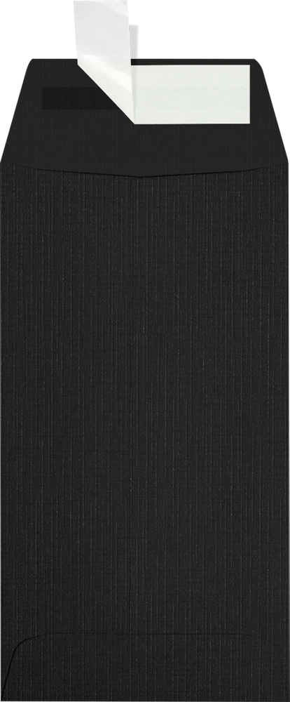 Black Linen 32lb #7 Coin Envelopes (3 1/2 x 6 1/2) with Peel & Seal