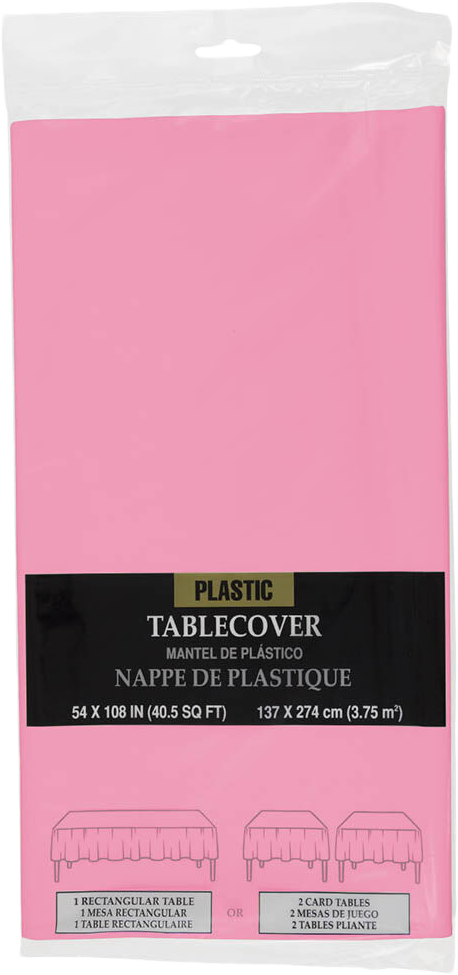Baby Pink 54 x 108 Plastic Tablecover