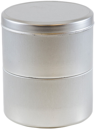 Double Silver Small Tins (3 1/4 x 3 1/4 x 2 1/4) - 2 Pack