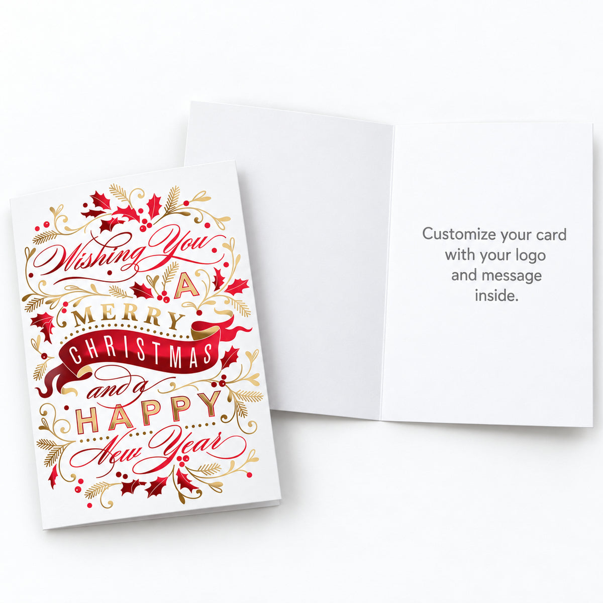 Christmas Banner 80lb 5 x 7 Foldover Card Set