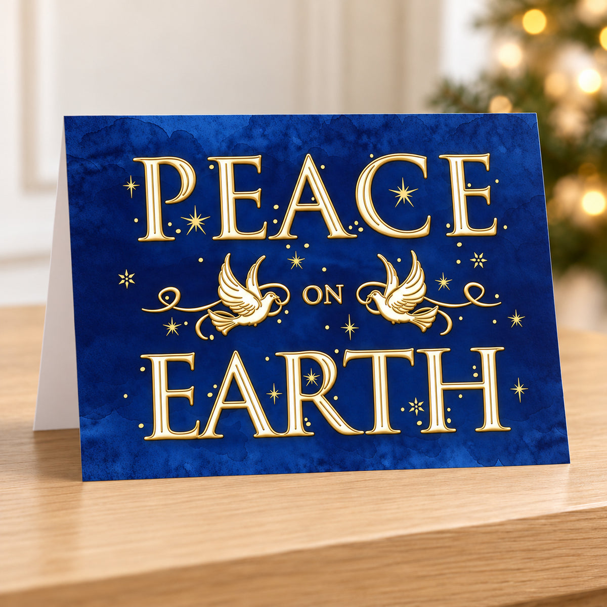 Peace on Earth Doves 80lb 7 x 5 Foldover Card Set