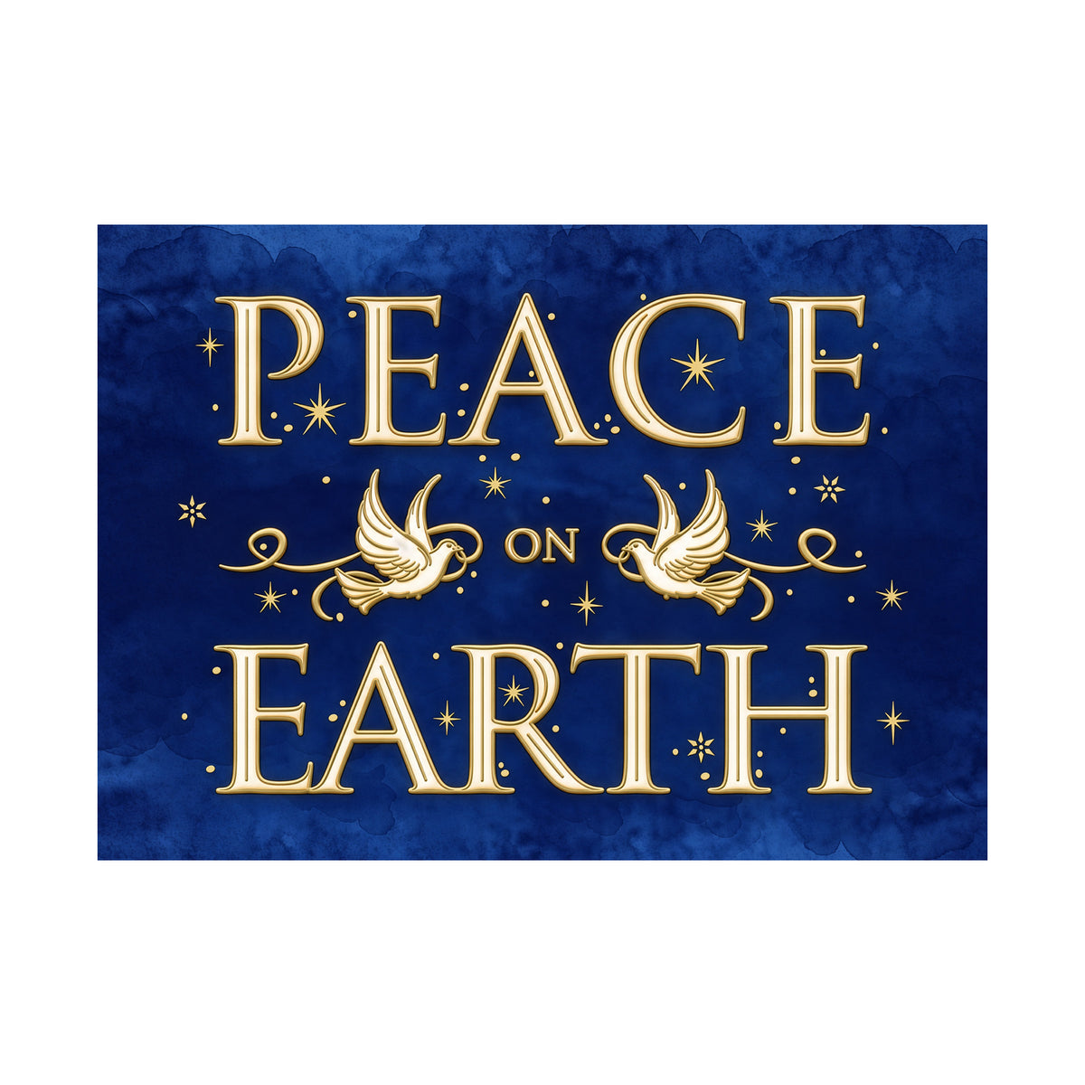 Peace on Earth Doves 80lb 7 x 5 Foldover Card Set