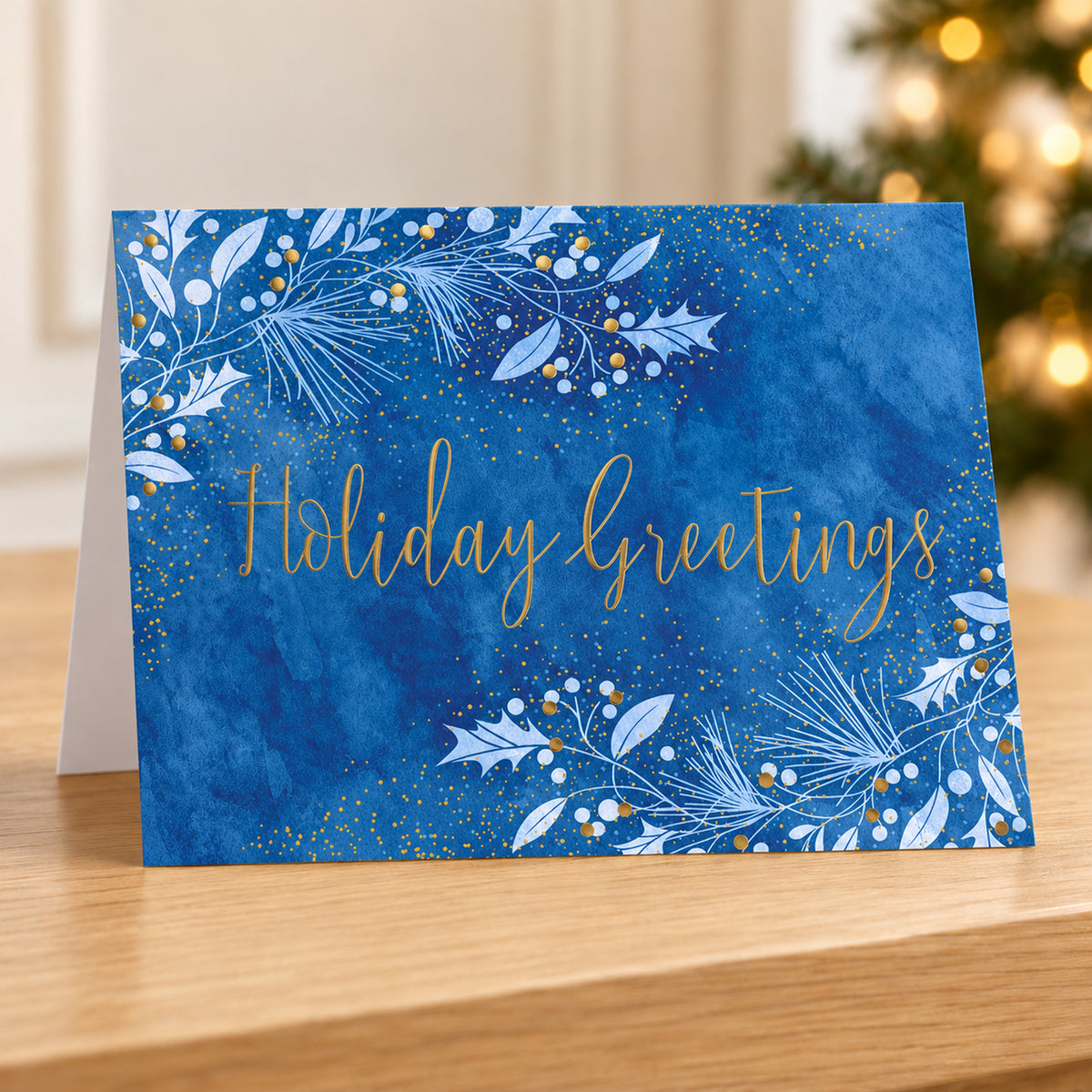 Winter Botanical Greetings 80lb 7 x 5 Foldover Card Set