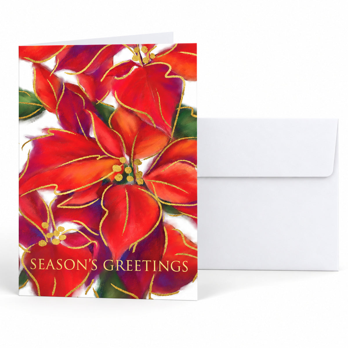 Vibrant Poinsettia 80lb 5 x 7 Foldover Card Set
