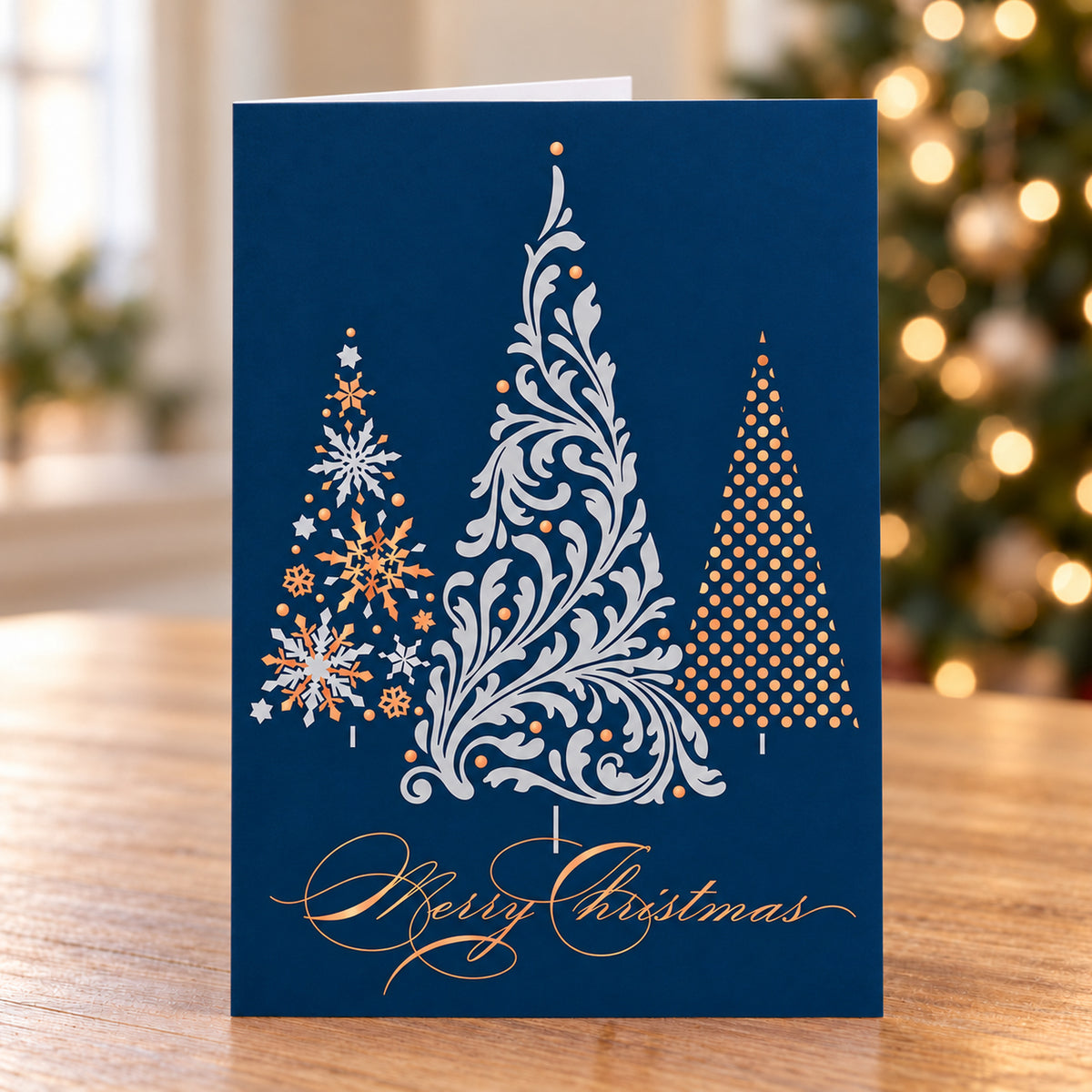Metallic Treeline 80lb 5 x 7 Foldover Card Set