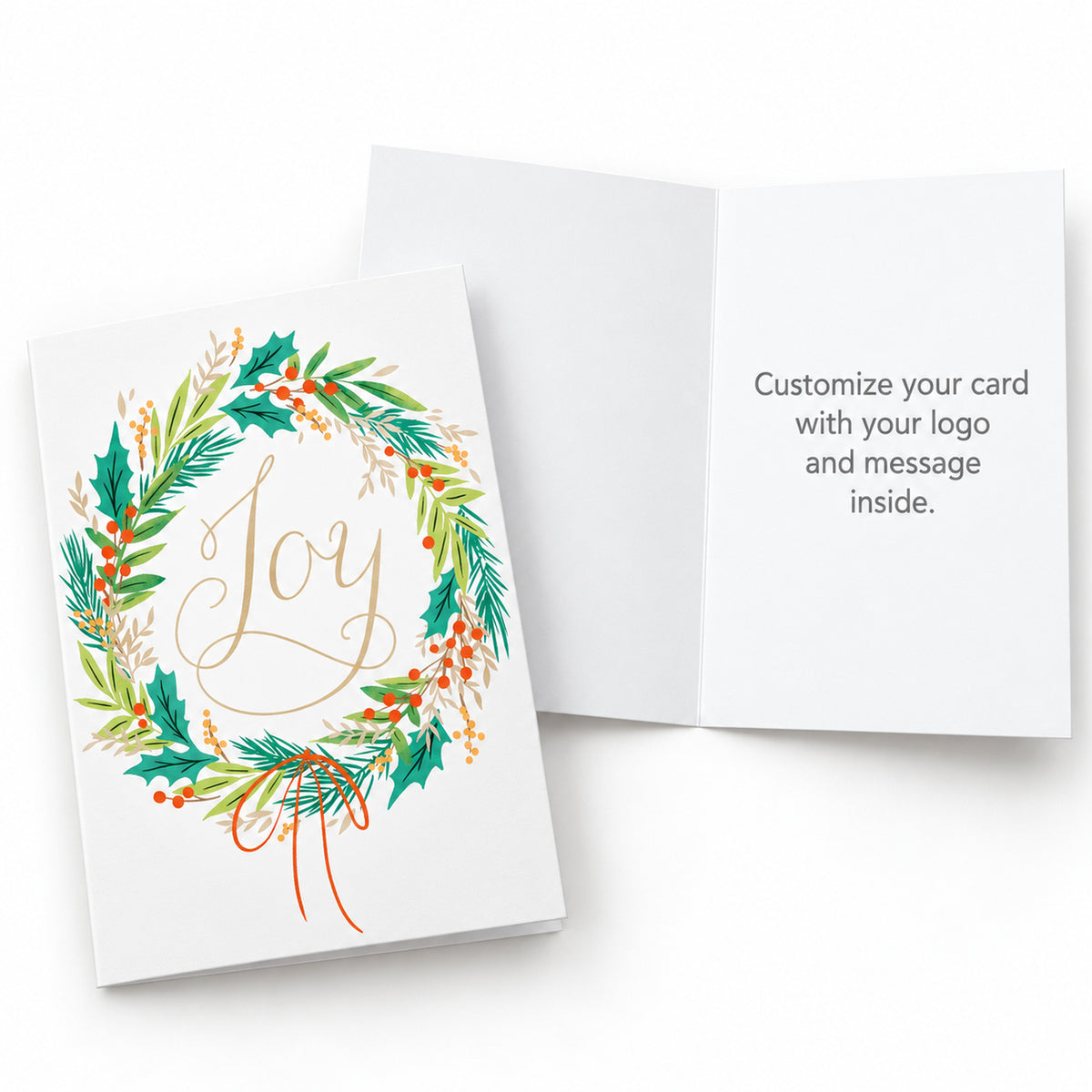 Wreath of Joy 80lb 5 x 7 Foldover Card Set