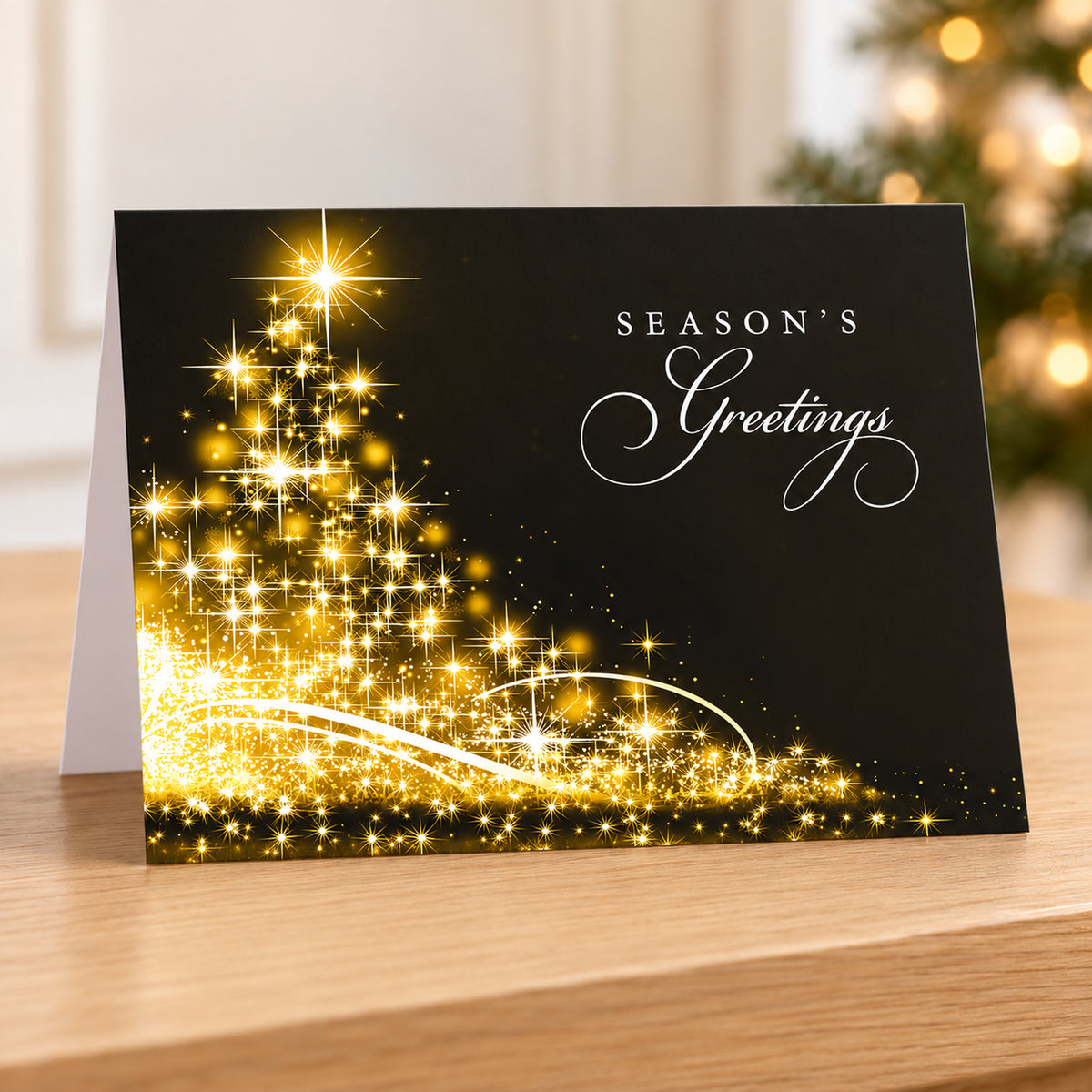 Starry Tree of Gold 80lb 7 x 5 Foldover Card Set