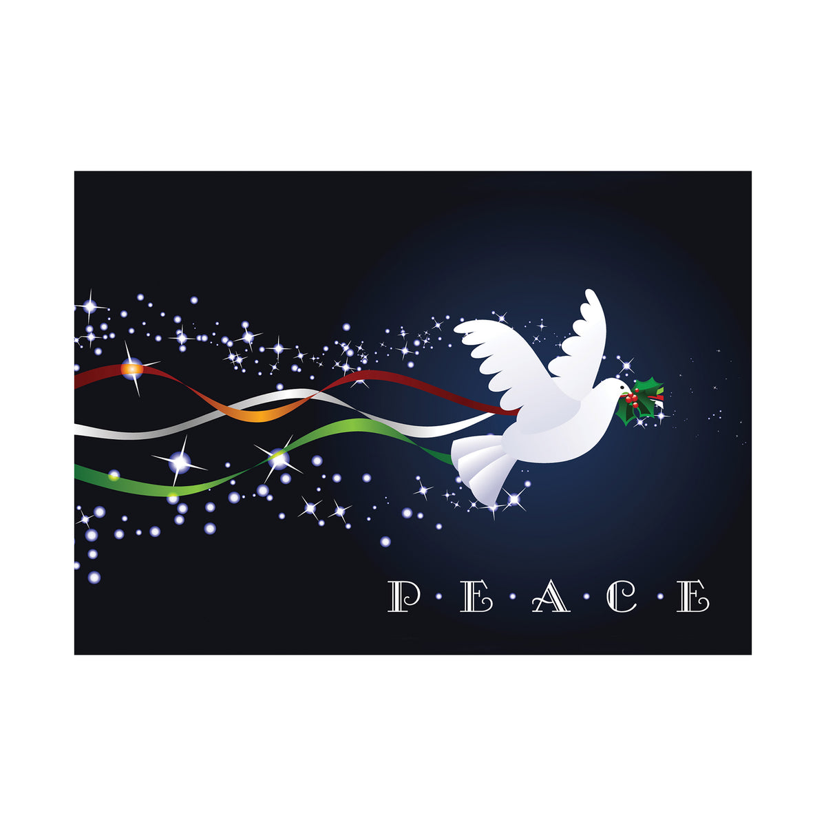 Festive Dove 80lb 7 x 5 Foldover Card Set