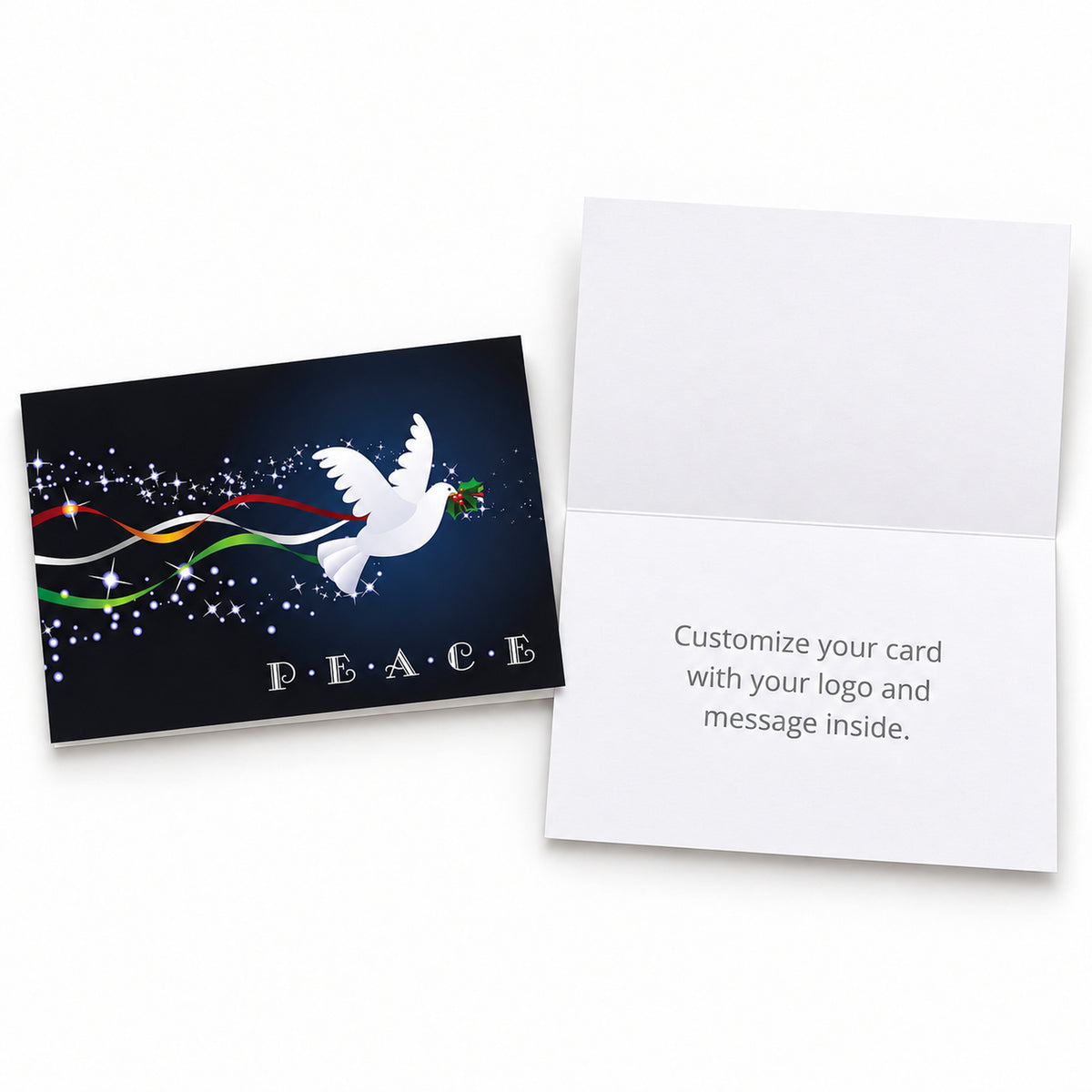 Festive Dove 80lb 7 x 5 Foldover Card Set