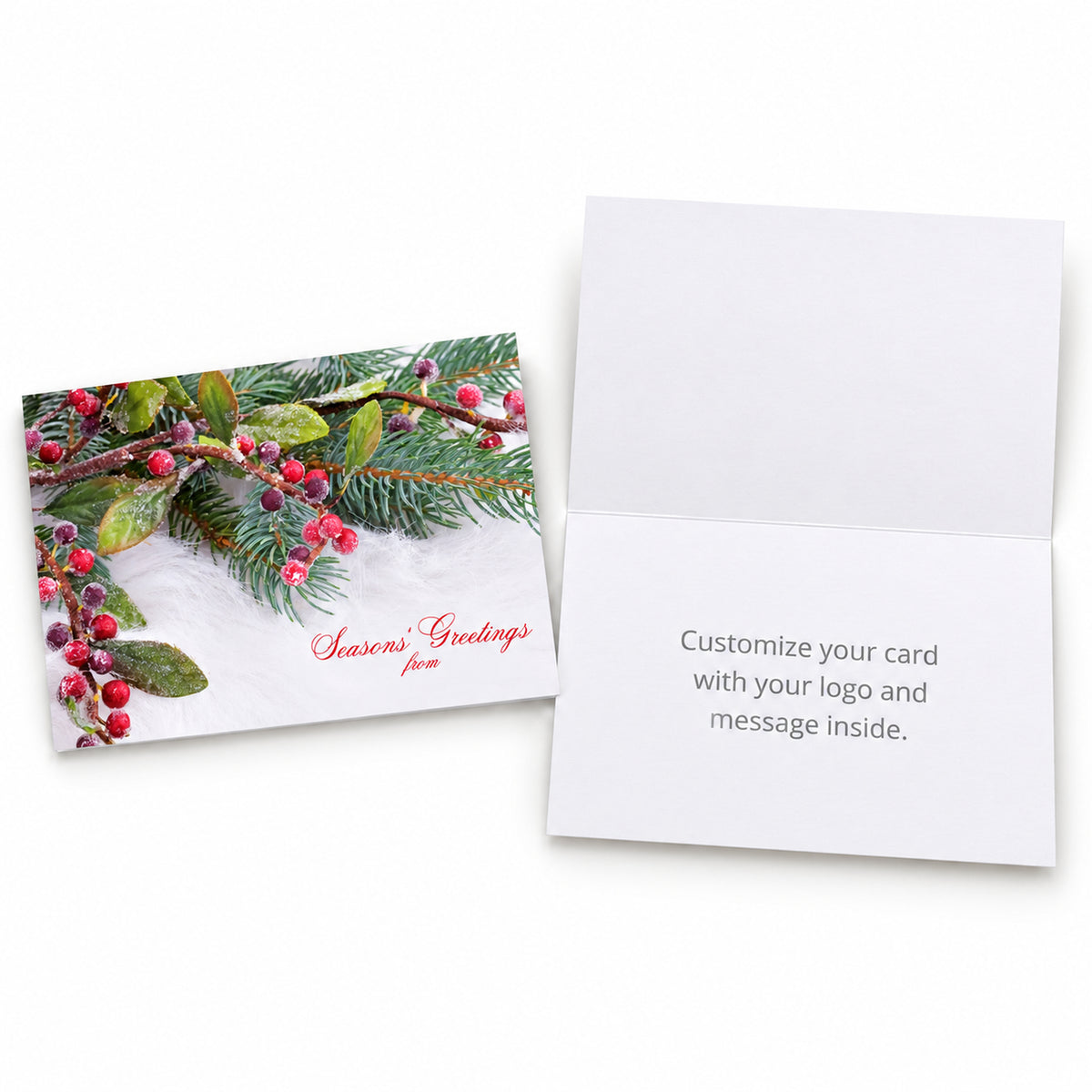 Snowy Berries 80lb 7 x 5 Foldover Card Set