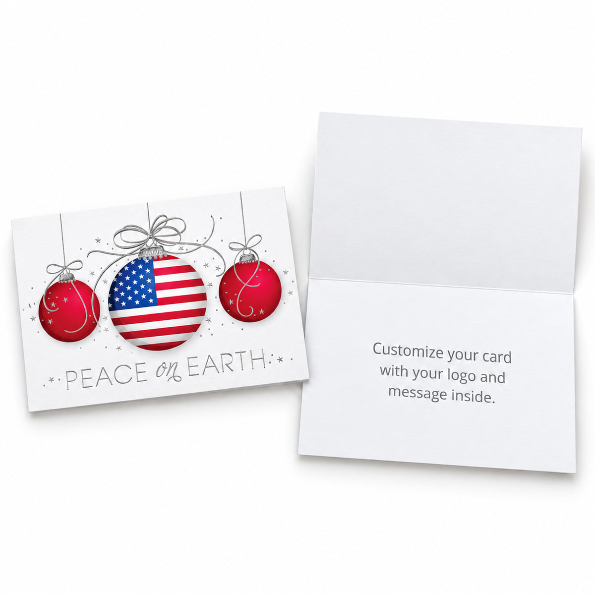 Patriotic Ornaments Trio 80lb 7 x 5 Foldover Card Set
