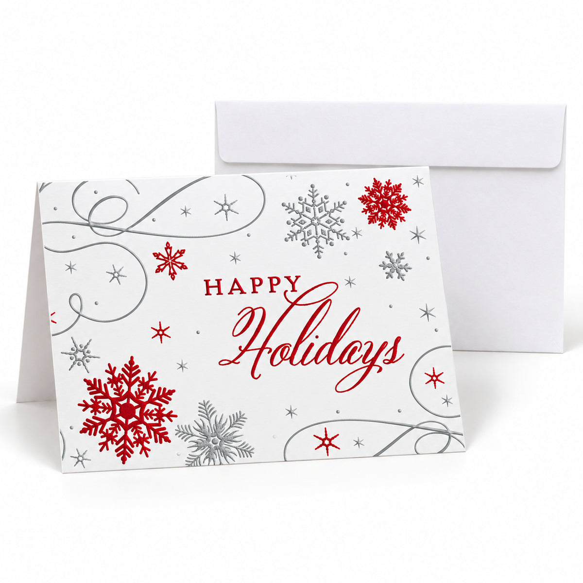 Snowflake Swirls 80lb 7 x 5 Foldover Card Set