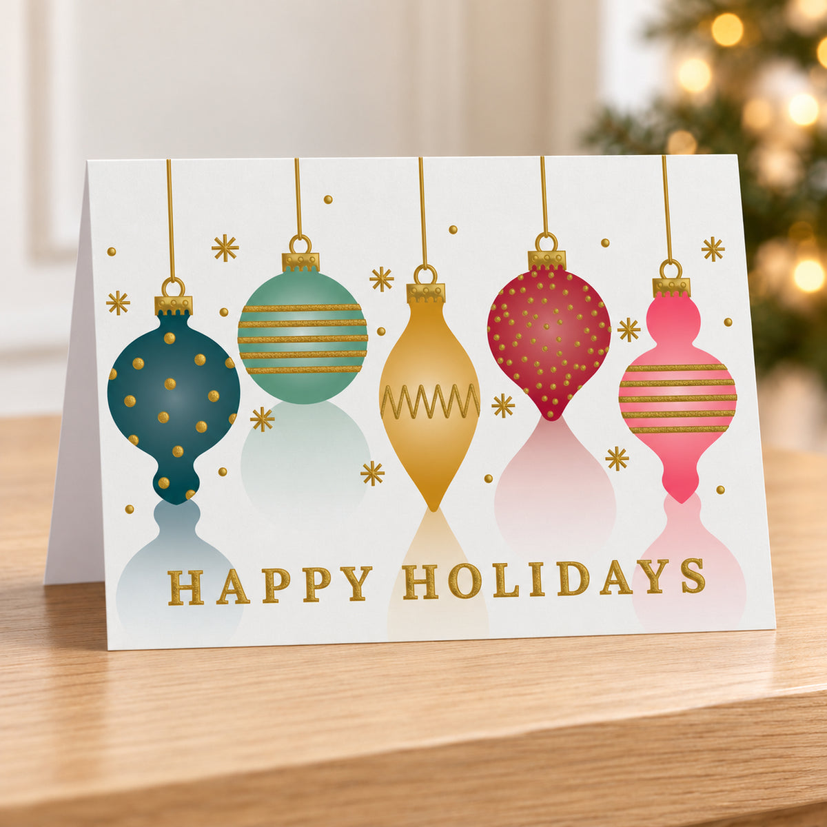 Ornamental Holidays 80lb 7 x 5 Foldover Card Set