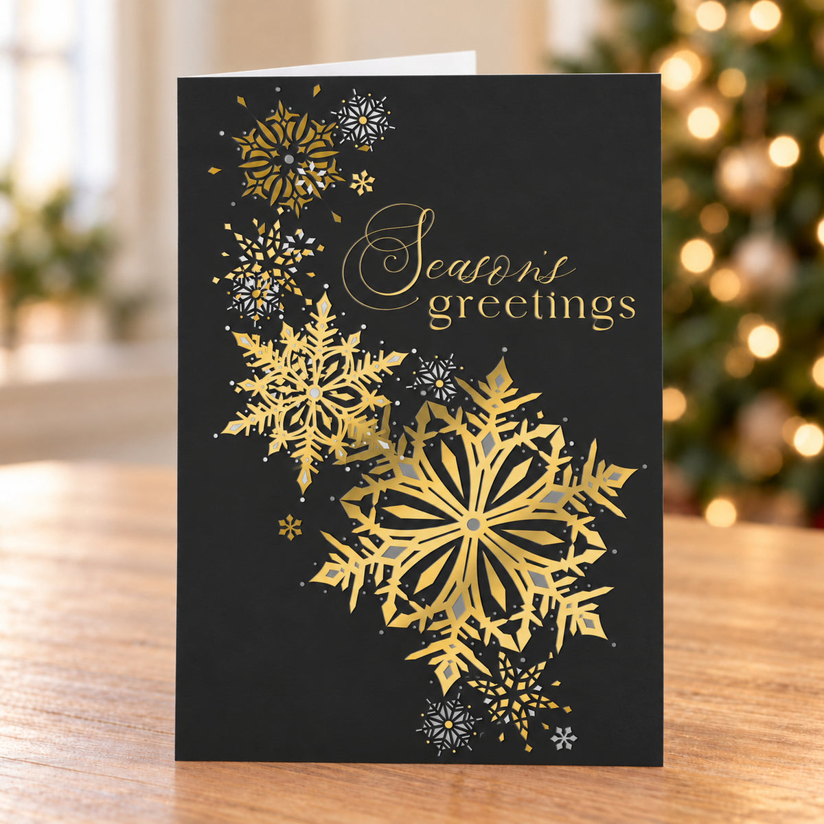 Metallic Snowflakes 80lb 5 x 7 Foldover Card Set