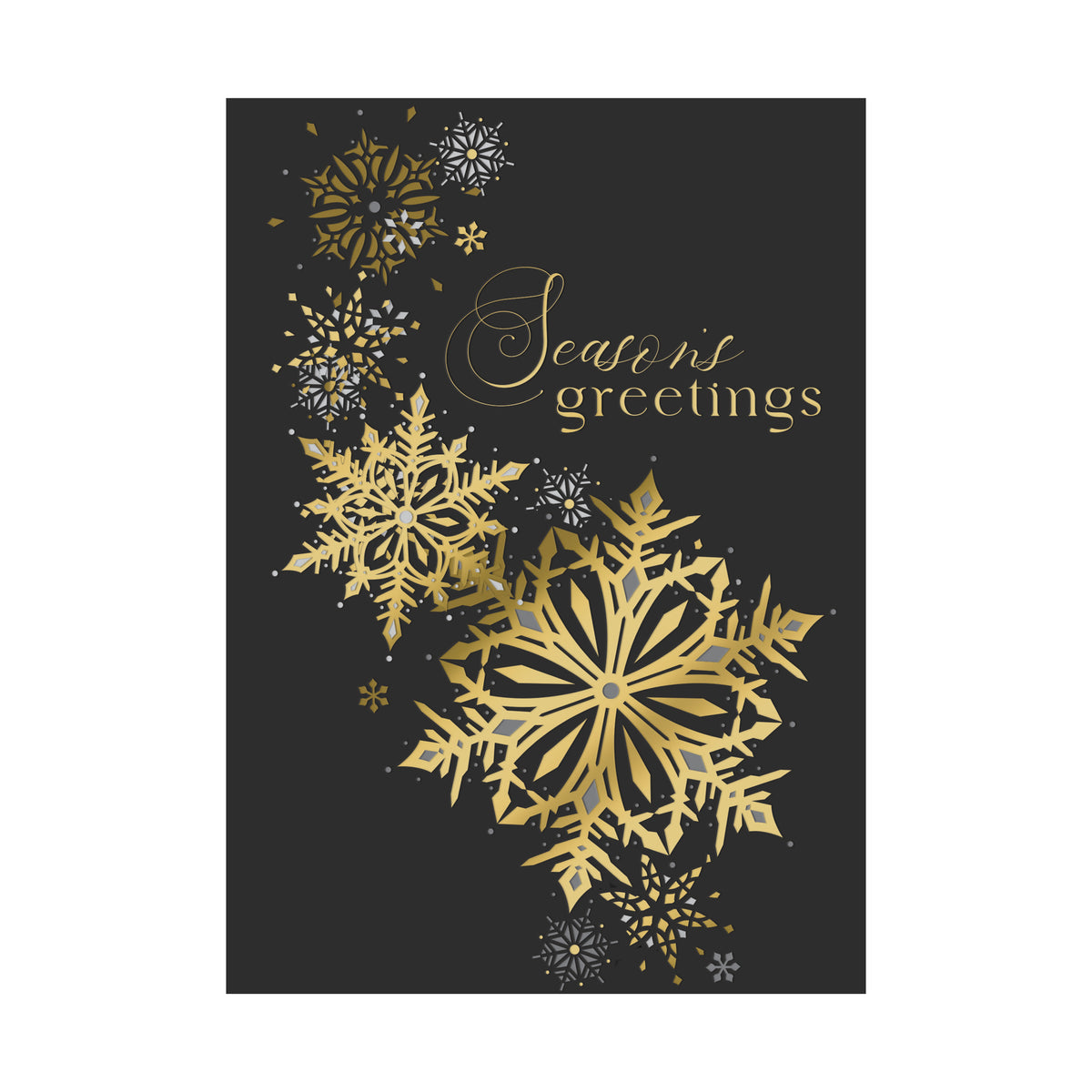 Metallic Snowflakes 80lb 5 x 7 Foldover Card Set