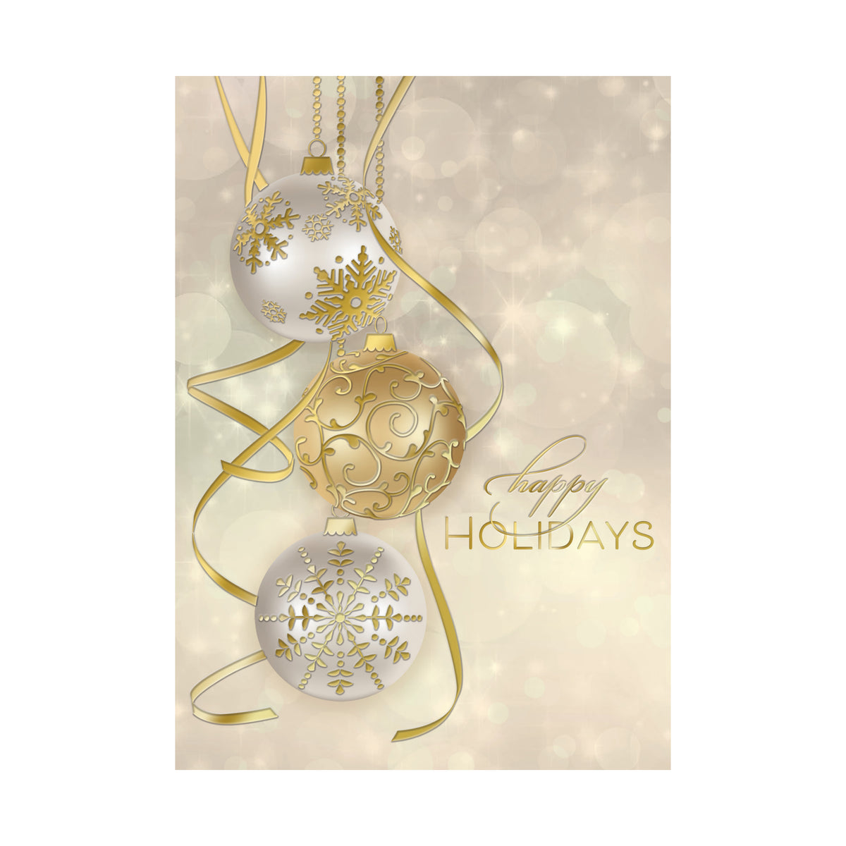 Golden Baubles 80lb 5 x 7 Foldover Card Set