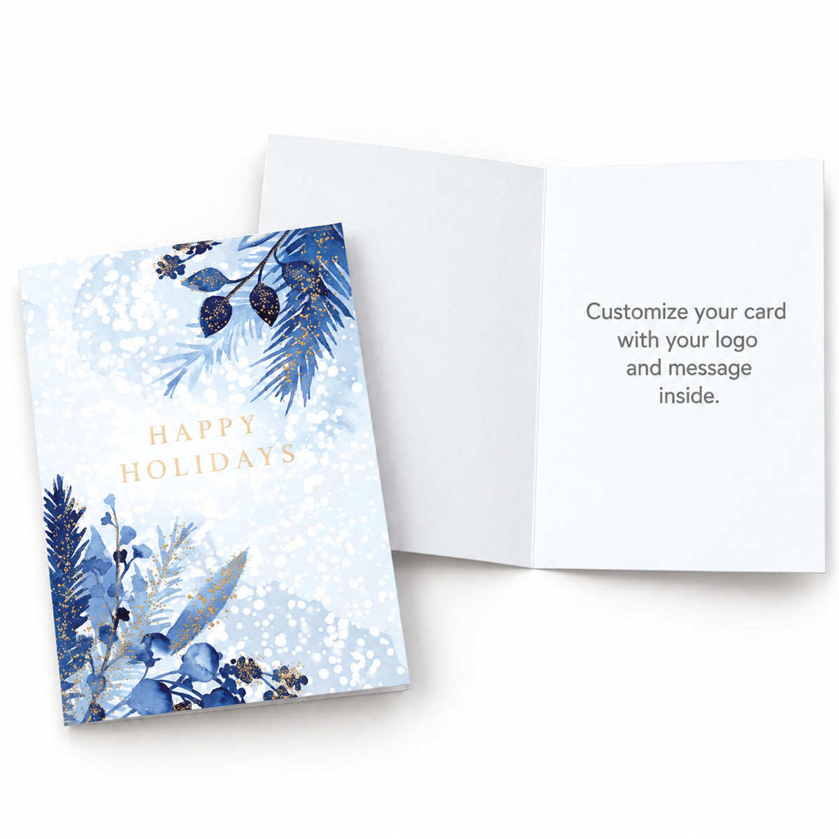 Holiday Blues 80lb 5 x 7 Foldover Card Set