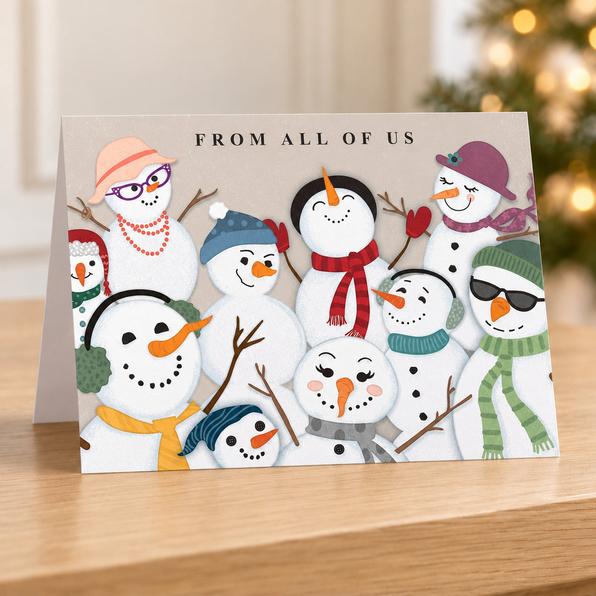 Snowman Festivities 80lb 7 x 5 Foldover Card Set