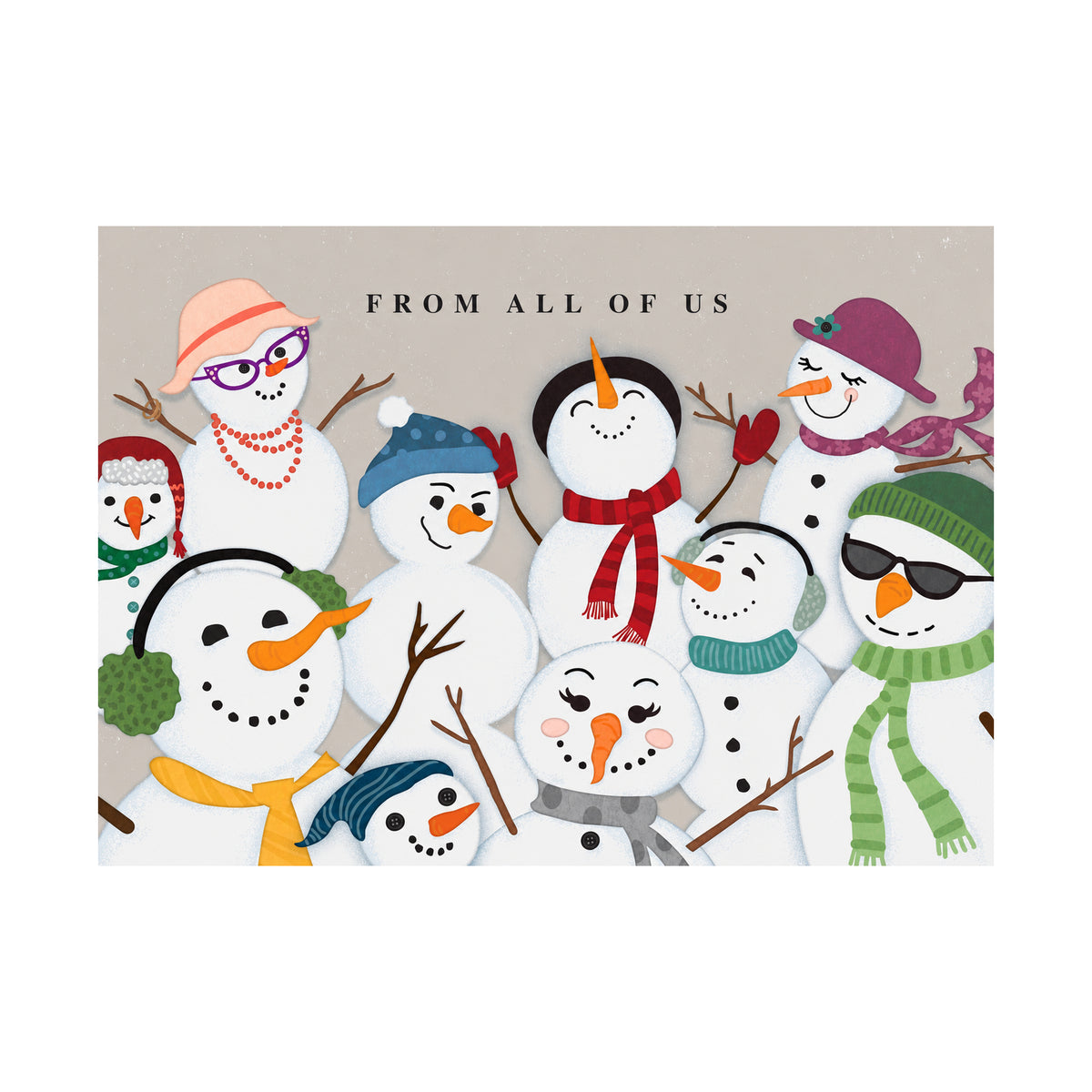 Snowman Festivities 80lb 7 x 5 Foldover Card Set