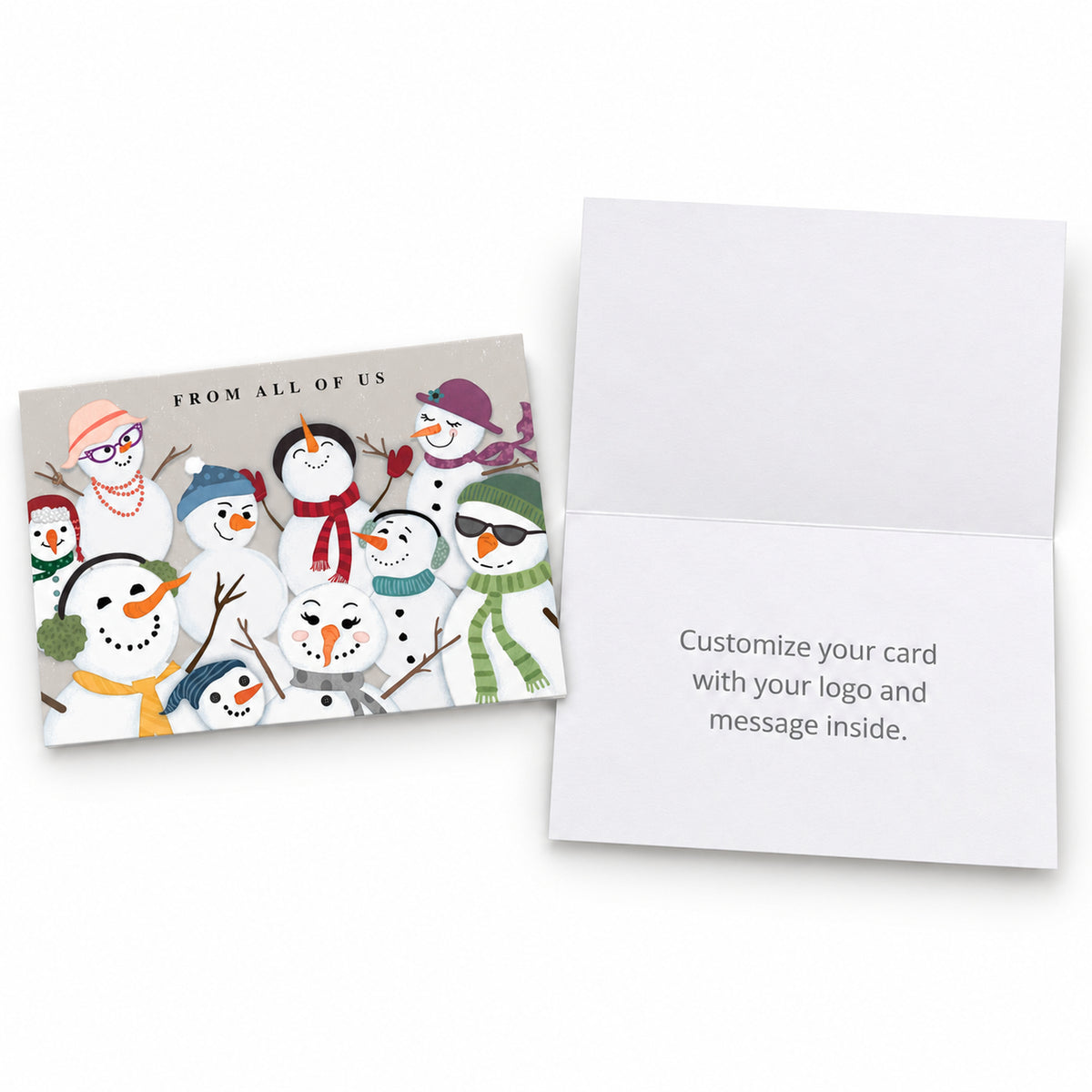 Snowman Festivities 80lb 7 x 5 Foldover Card Set