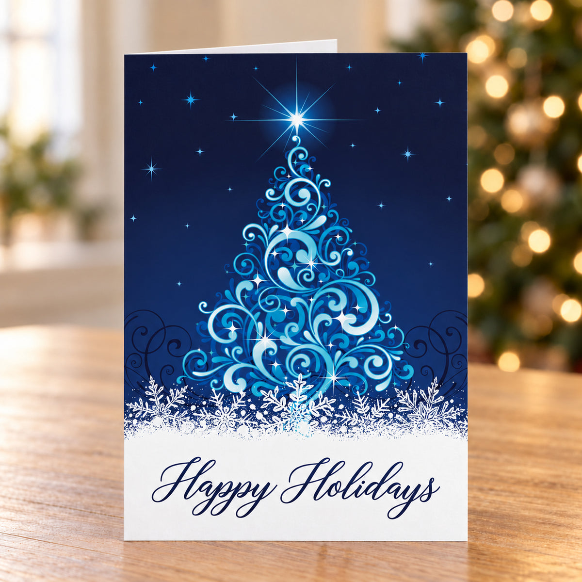 Swirling Tree 80lb 5 x 7 Foldover Card Set
