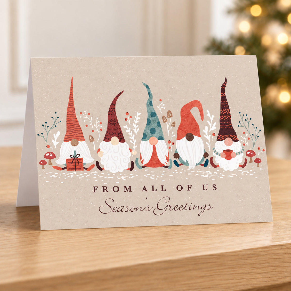 Santa's Friends 80lb 7 x 5 Foldover Card Set