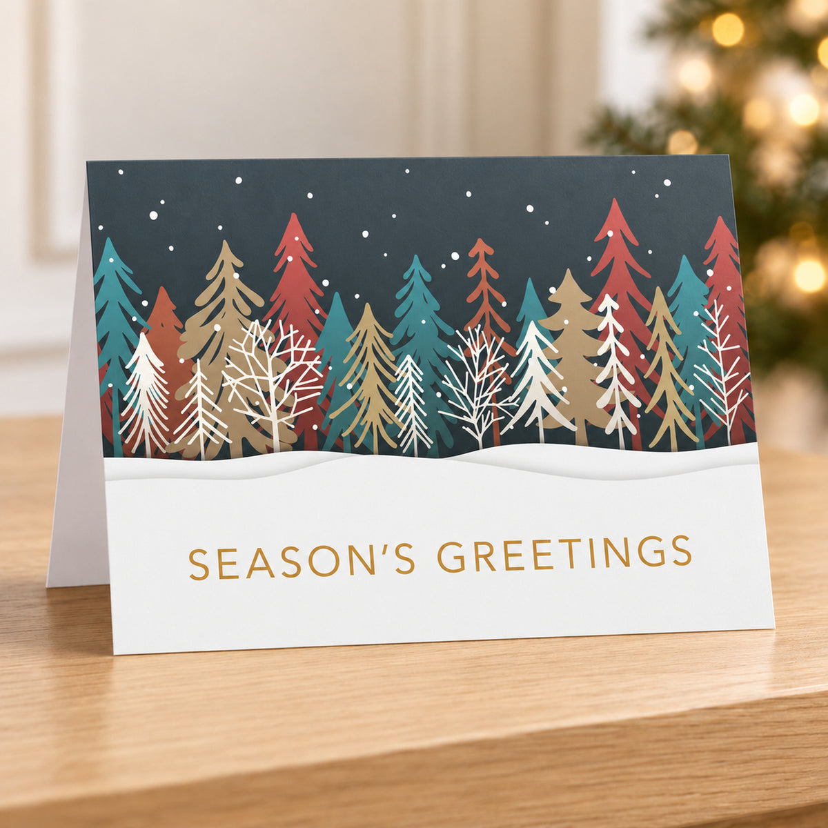 Colored Treeline 80lb 7 x 5 Foldover Card Set