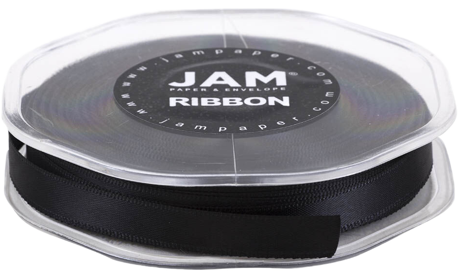 Black Satin 3/8 Inch Thick x 25 Yards Ribbon