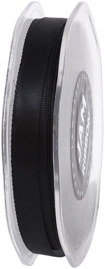 Black Satin 3/8 Inch Thick x 25 Yards Ribbon