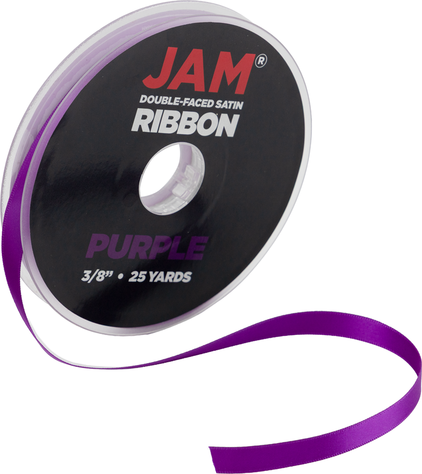 Purple Satin 3/8 Inch x 25 Yards Ribbon
