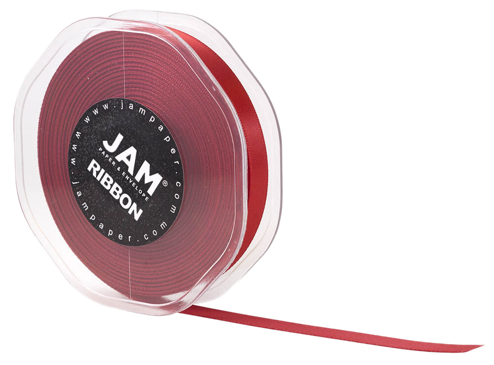 Red Satin 3/8 Inch Thick x 25 Yards Ribbon