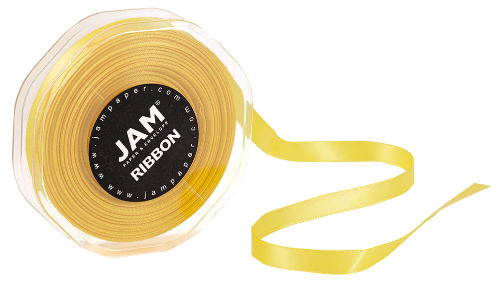 Yellow Satin 3/8 Inch Thick x 25 Yards Ribbon