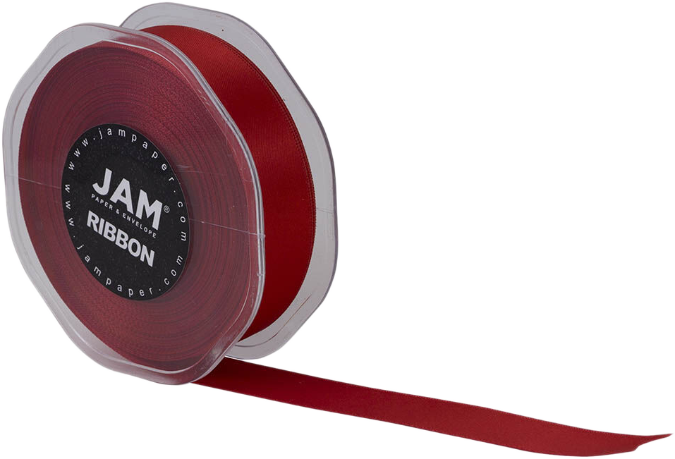 Red Satin 7/8 Inch Thick x 25 Yards Ribbon